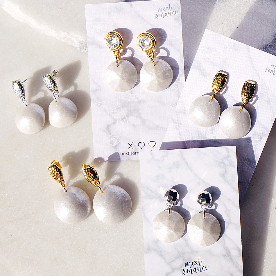 Pearlescence bubble pearl hammered studs NEXT ROMANCE jewellery australia earrings