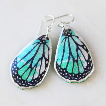 green butterfly wing earrings next romance unique jewellery australia silver