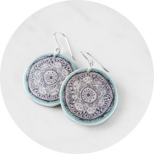 green henna art mandala earrings NEXT ROMANCE