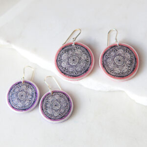 mandala 25 and 30mm henna earrings next romance UK artist collab