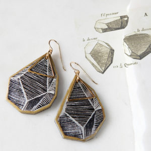 rock art earrings black white lines with inspo sketch vintage NEXT ROMANCE jewellery