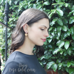 18mm rose gold coin earrings NEXT ROMANCE fine unique jewellery australia