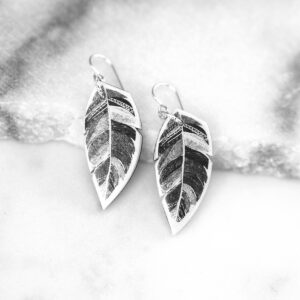 feather art earrings spirit black and white unique handmade modern funky indie independent next romance jewellery vicki