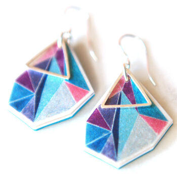 ocean rose faceted shape geo earrings sterling silver NEXT ROMANCE jewellery australian designs