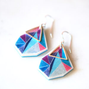 ocean rose faceted shape geo earrings sterling silver NEXT ROMANCE jewellery australian designs