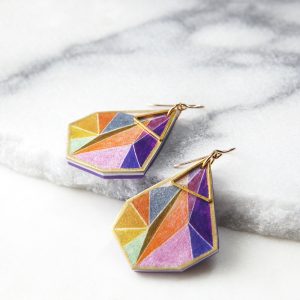 orange gold 5cm statement earrings next romance triange geometric light