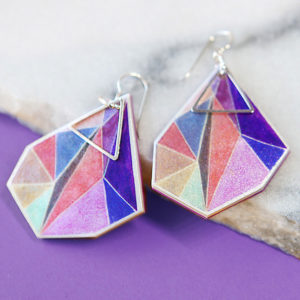 orange triangle art earrings NEXT ROMANCE unique funky jewellery australia