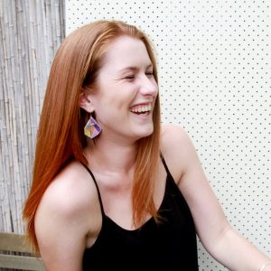 orange-violet-traingle-geo-art-earrings-earrings NEXT ROMANCE