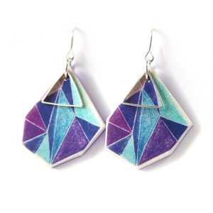 purple blue triangle art earrings next romance jewellery vicki leigh