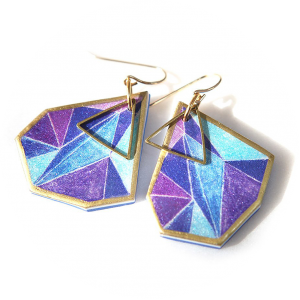 purple blue triangle art earrings next romance jewellery vicki leigh