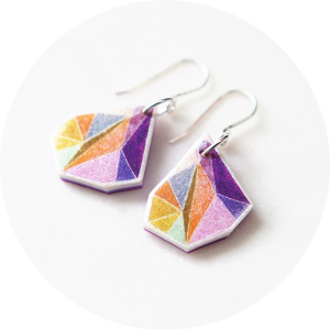 orange purple facet triangle earrings next romance jewelry australia colourful unique design contemporary