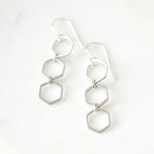 triple hexagon dangles earrings next romance contemporary fun jewellery australian made