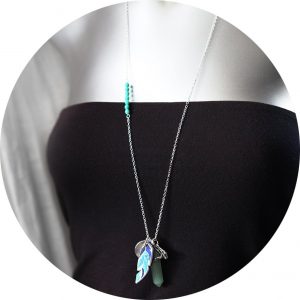 feather cluster gemstone necklace next romance jewellery live love laugh
