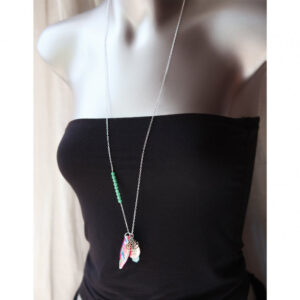 long feather cluster charm gem necklace next romance jewellery