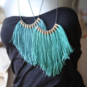 smokey blue or green fringe necklace made in australia tassels handmade in melbourne next romance.jpeg