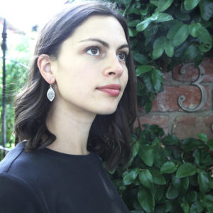 CHRYSANTHEMUM illustrated japanese style art earrings - marquis grey next romance jewellery
