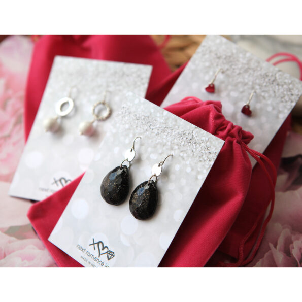 black and gold gem earrings polymer next romance jewellery australia vicki leigh
