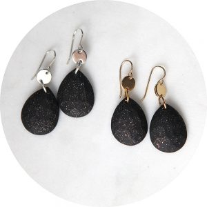 faceted teardrop earring