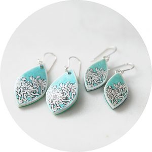 chrysanthemum marquis earrings