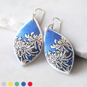 next romance jewellery HERO chrysanthemum blue earrings polyresin