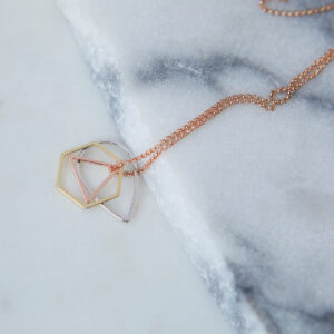 rose gold fine geometric shapes necklace funky unique jewellery australian made new next romance jewellery