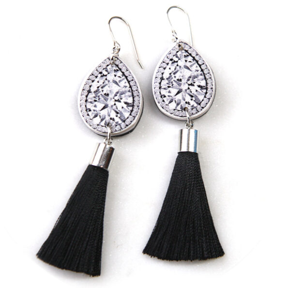 short black diamond art earrings funky unique creative jewellery australia vicki leigh next romance