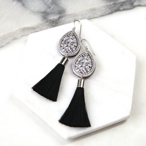 short black diamond art earrings funky unique creative jewellery australia vicki leigh next romance2