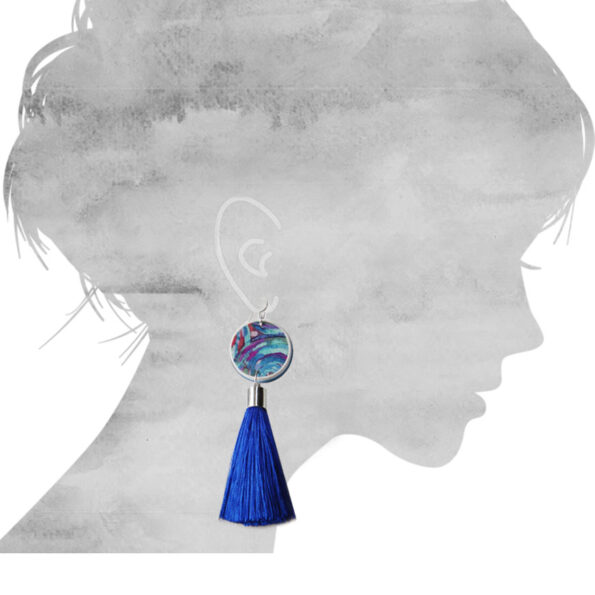 paint me blue tassel art earrings next romance jewellery handmade polyresin colourful jewellery australia