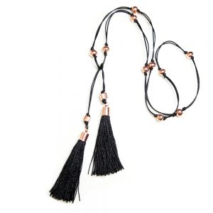 next romance TASSEL jewellery melbourne black tassel lariat necklace