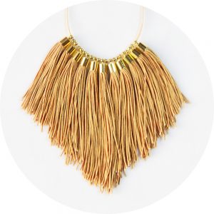 pale gold tan tassel fringe necklace Next Romance Jewellery australia