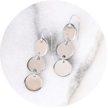 silver coin earrings 3 coin stack next romance jewellery australia handmade unique fashion