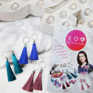 GIFT for her hex TASSEL earrings boho postcard insta silk Mothers Day