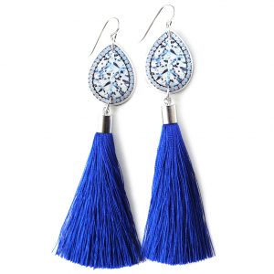 blue diamond art tassel earrings melbourne NEXT ROMANCE jewellery