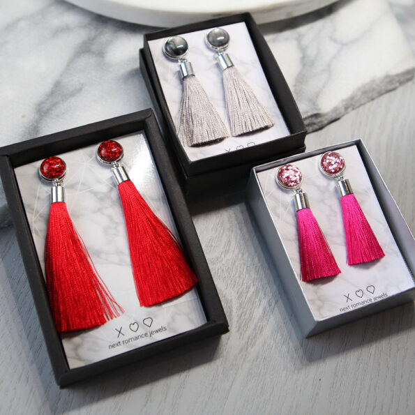 color pop bright tassel stud glitter fun funky earrings next romance jewellery australia