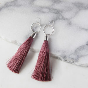 dark dusty pink hex tassels