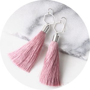 hex tassel earrings musk nude pink Next Romance jewellery australia