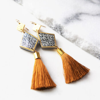 zakaria drop with tassel art earrings unique design Next Romance accessories Australia