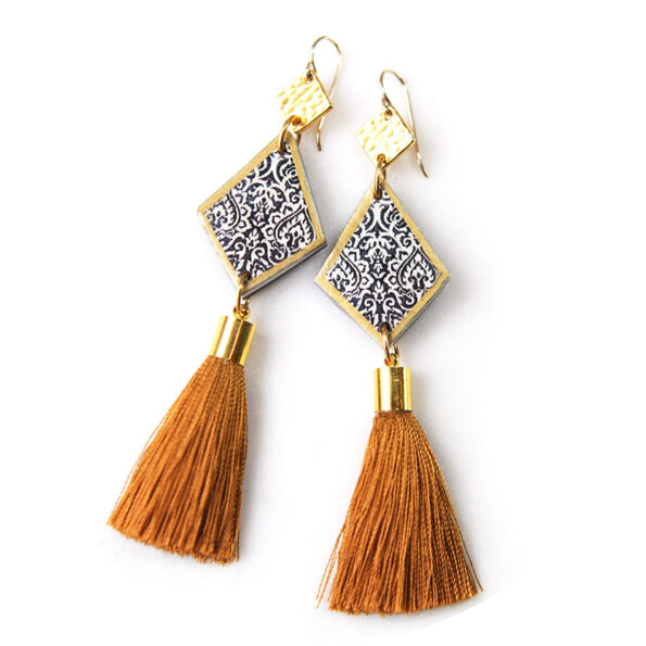 zakaria morocco gold tassel dangley earrings next romance jewellery made in australia unique interesting fabulous earrings