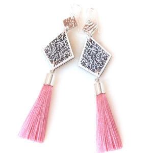 zakaria morocco pink silver tassel dangley earrings next romance jewellery made in australia unique interesting fabulous earrings
