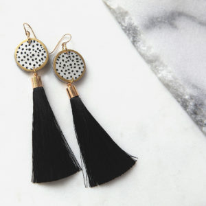 black ink dot tassel art earrings DEVOI x NEXT ROMANCE.JPG