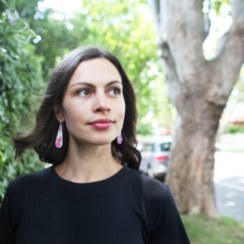 julz PICTOR long drop art earrings - Next Romance X DEVOI collab