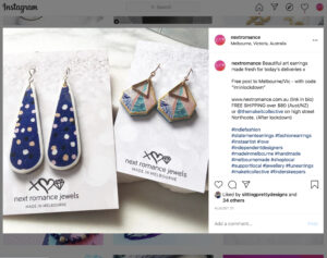 long devoi navy polka teardrop earrings next romance jewellery polyresin polymer resin art earrings handmade in australia