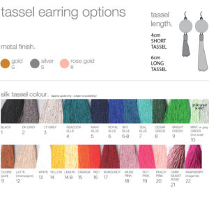 tassel colour options 2018