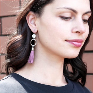 twice hammered dusty rose 2 coin tassel earrings ETSY next romance jewellery australia