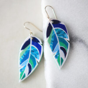 green blues feather earrings NEW next romance jewellery australian made canberra vicki