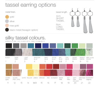 silky tassel earrings 2021 colour options australian quality jewellery maker melbourne new next romance