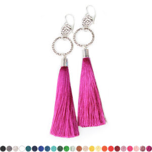 silver Double Hammered tassel earrings NEXT ROMANCE jewellery designs australia