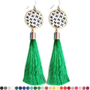 earring hero for cross green tassel art earrings NEXT ROMANCE jewellery unique art australia