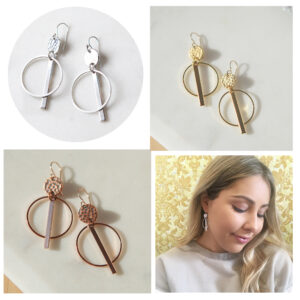 geo gold silver all coin and bar hammered earrings funky fun made in australia jewellery New next romance