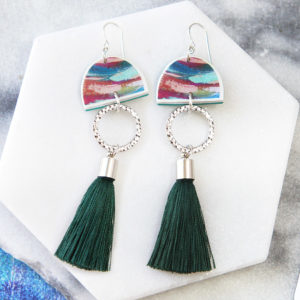 Handmade Canberra artist NEXT ROMANCE JEWELS have a unique -one of a kind range of fabulous tassel earrings